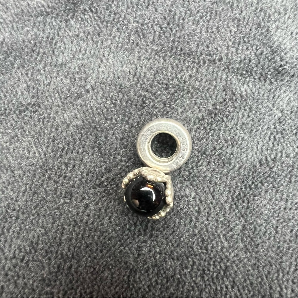 RETIRED Pandora Black Onyx Dangle Charm - Picture 3 of 3